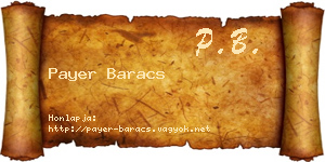 Payer Baracs névjegykártya
